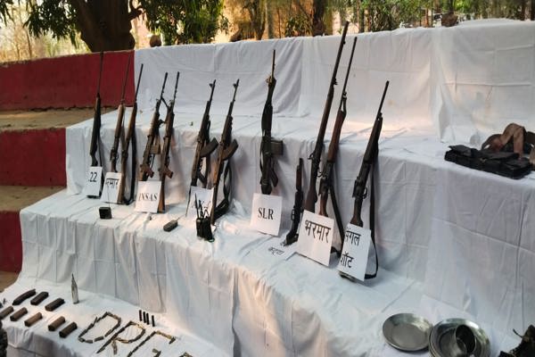   F159 Bn CRPF & DRG Sukma recovered Arms & Ammn in Gogunda (Sukma-Dantewada border)